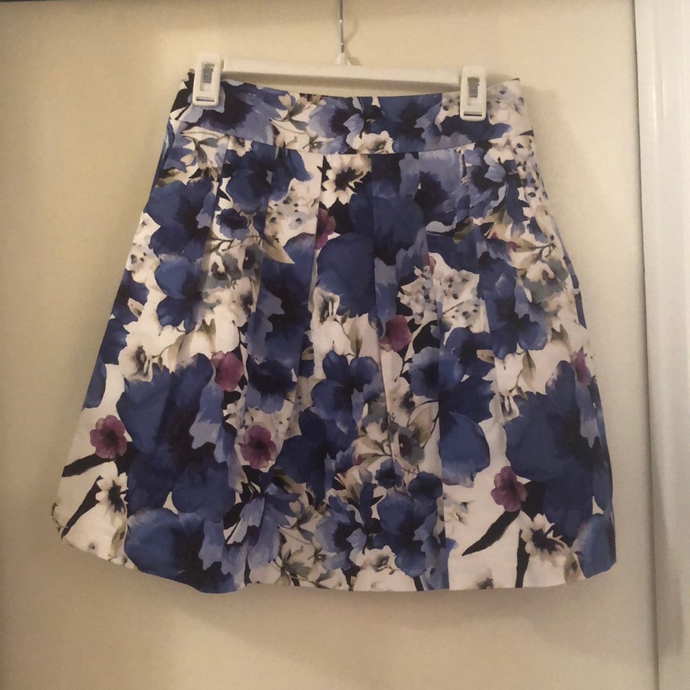 Pleated Floral Skirt